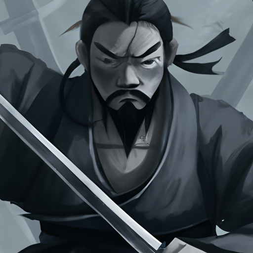 Miyamoto Musashi artistic drawing, trending on artstation