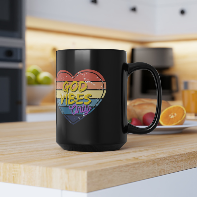 God Vibes Only – Black 15oz Coffee Mug