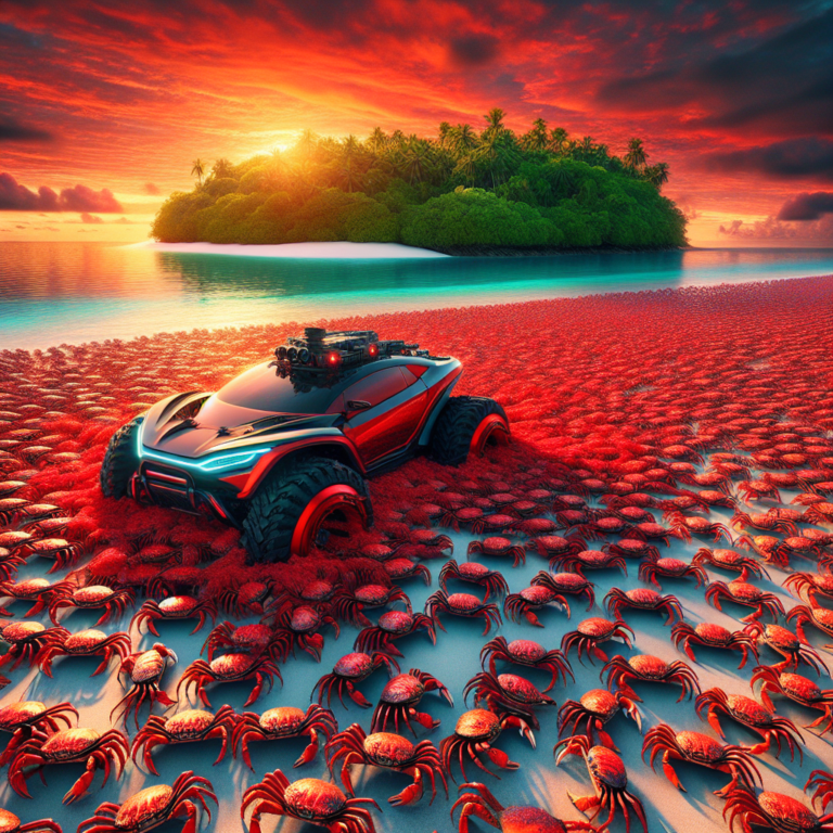 Watch ingenious ‘crab-safe’ car drive through millions-strong red crab migration on Christmas Island