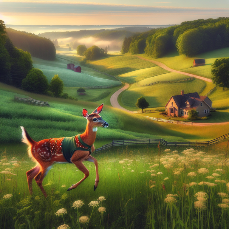 vested deer spotted frolicking in Hillsdale County