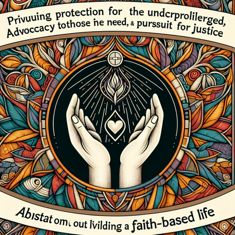 This devotional could explore passages that emphasize God’s call to protect the marginalized, advocate for the needy, and pursue justice as part of living out faith.