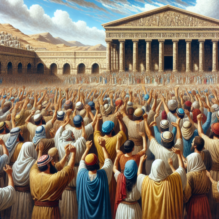 Rejoicing in Restoration: Voices Unite in Praise – Ezra 3:11