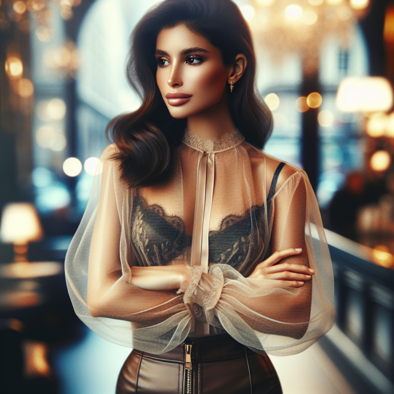 Brooks Nader Delivers Chic Glam in Fully Sheer Shirt