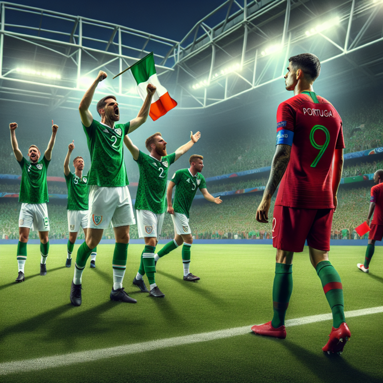 Republic of Ireland beat Portugal to keep qualifying hopes alive as Ronaldo sent off