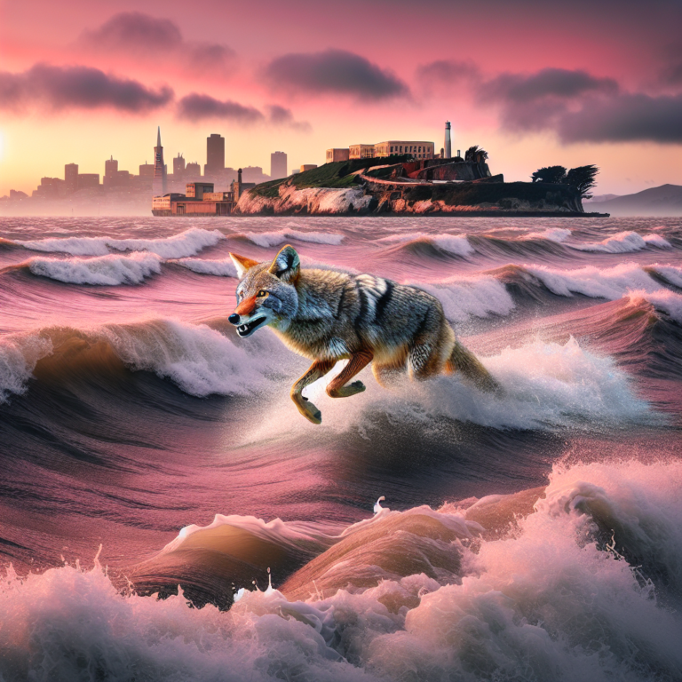 Coyote stuns observers by braving rough waters to swim to Alcatraz | San Francisco