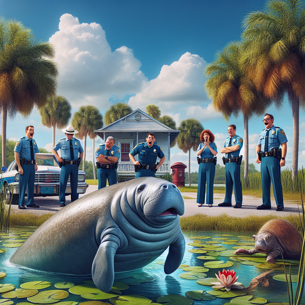 WATCH: A manatee in Florida gives officers a surprise visit - YouTube