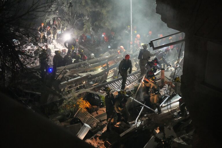 4 injured, 4 feared trapped under rubble in Iranian missile strike on Haifa building