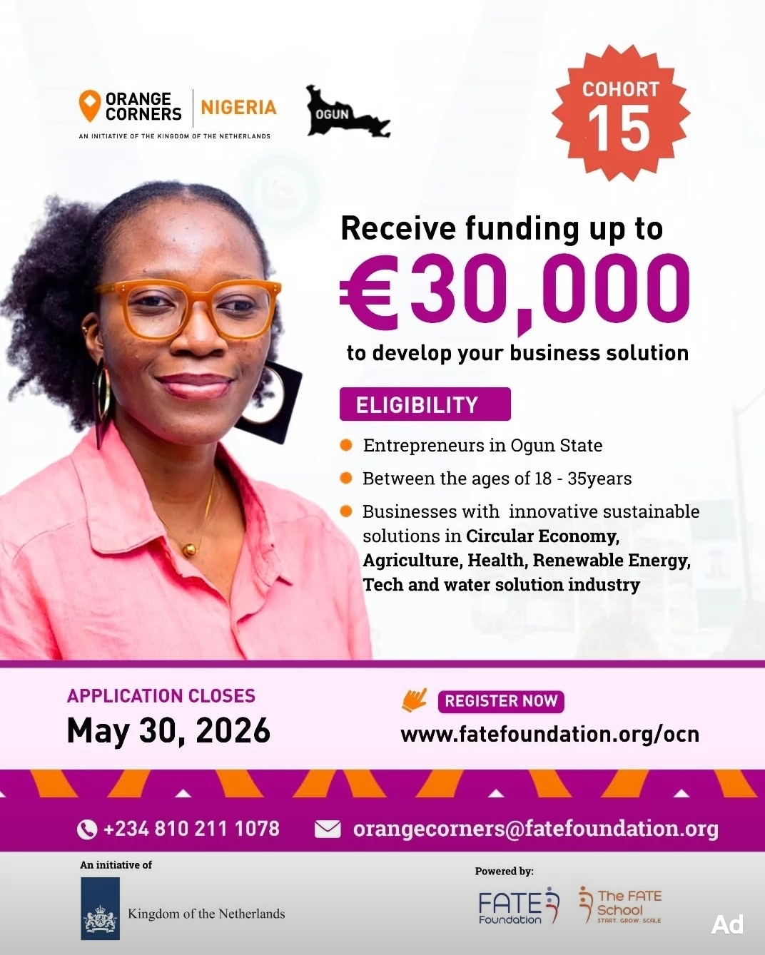 Call For Applications: Orange Corners Nigeria Incubation Program for Youth