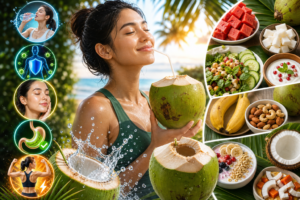 What happens when you drink coconut water for 15 days daily in summer season and foods to pair with it