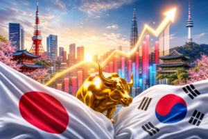 Markets in Japan and South Korea hit more records