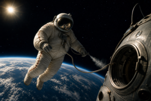 In 1965, Soviet cosmonaut Alexei Leonov stepped outside Voskhod 2 for the first spacewalk in history, and his suit ballooned so badly in vacuum that he had to bleed oxygen through a valve to fit back inside before orbital darkness