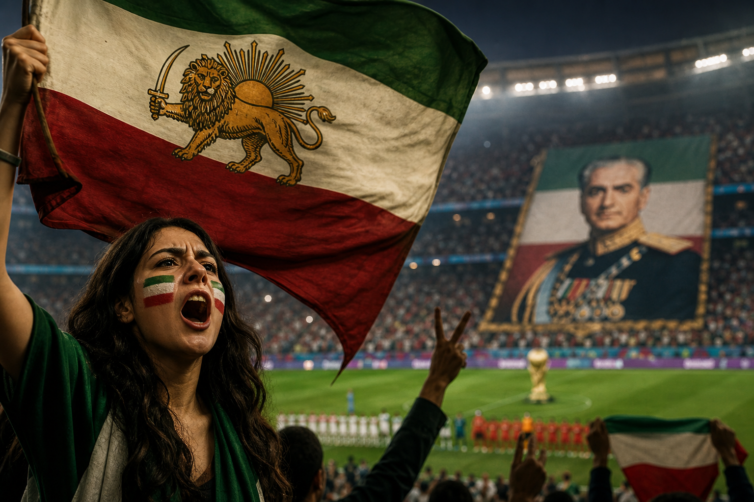 Pre-revolutionary flags spotted, anthem booed at Iran’s World Cup opener