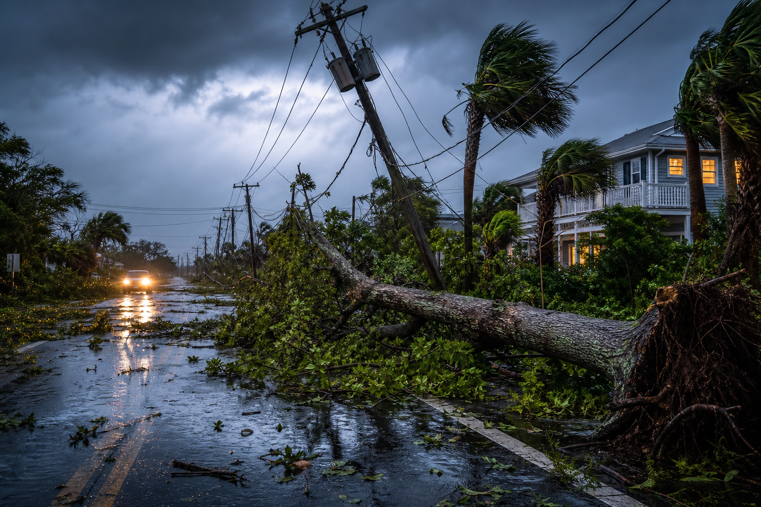 Downed trees, power outages caused by remnants of Tropical Storm Arthur