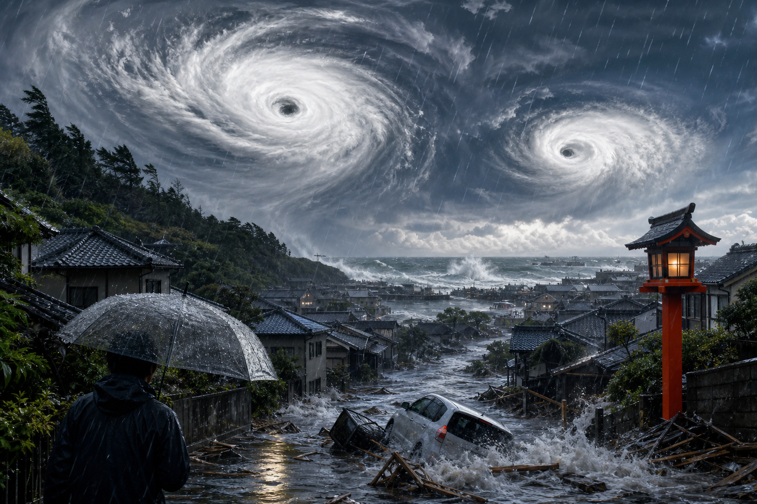 Two tropical storms bring heavy rains to parts of Japan