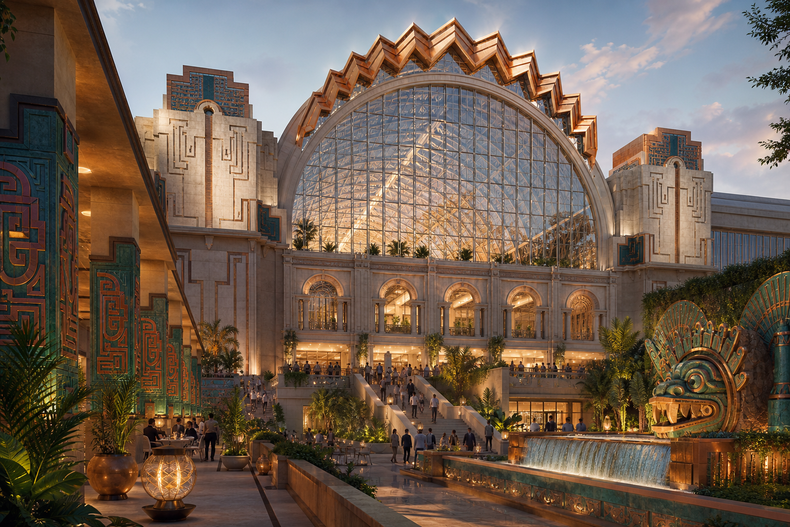 An Aztec-tinged revamp topped with a crinkle-cut tiara: inside the sparkling £1.3bn Olympia reboot | Architecture