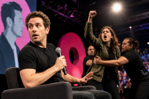 Harley Finkelstein’s Startupfest talk interrupted by protester