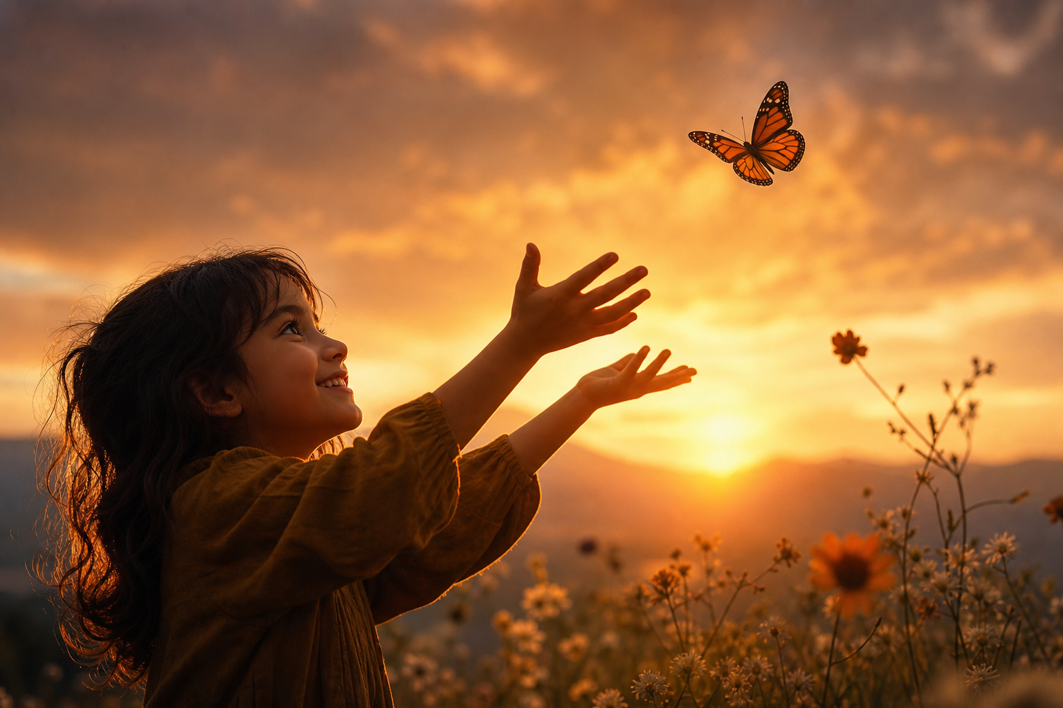 Embracing Happiness: When the Butterfly Lands