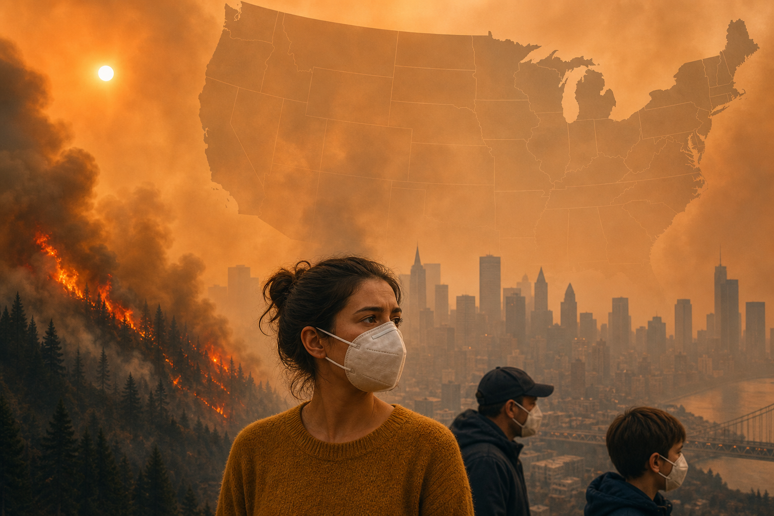 Air quality warnings remain in place across US as wildfire smoke continues to swathe country | Wildfires