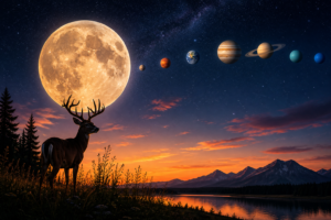 The full Buck Moon leads a mini planet parade through the summer sky on July 29