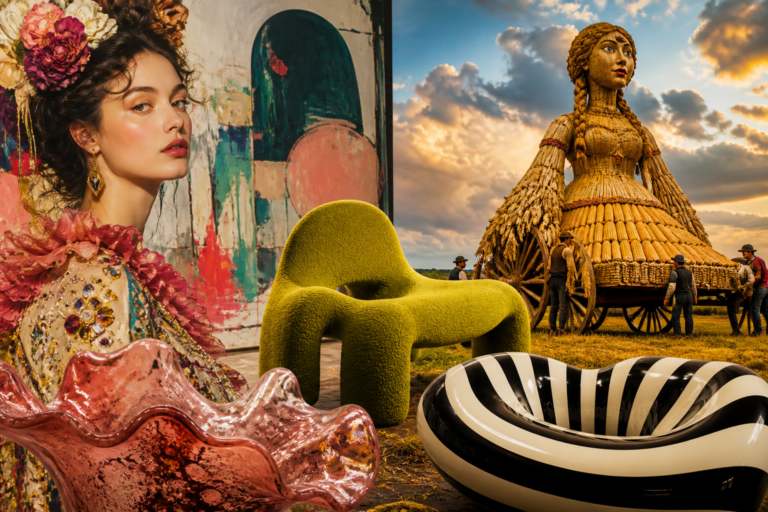 Beguiling beauties, designs to be sat on and giant corn dollies – the week in art | Art and design