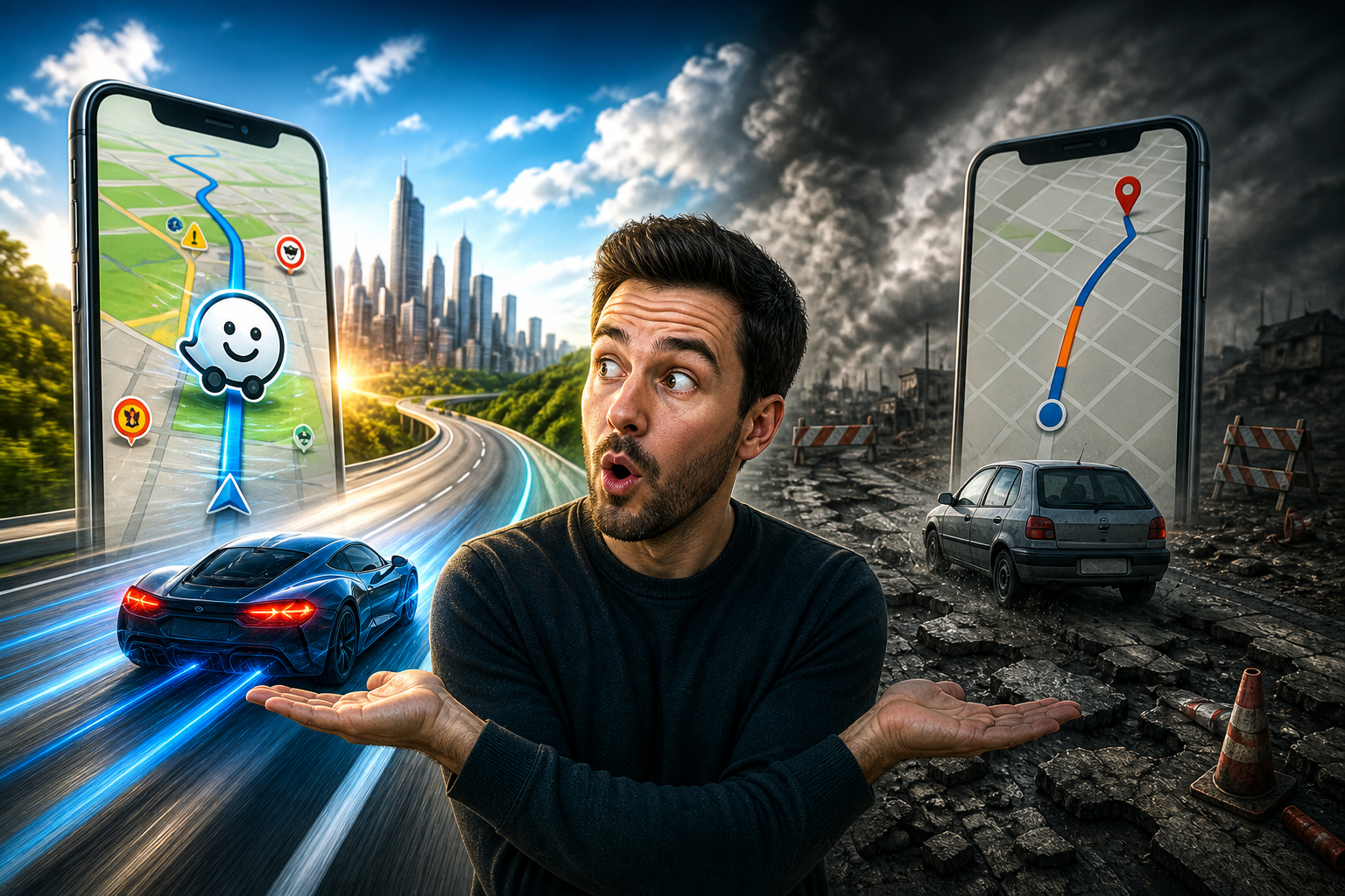 Man compares Waze and Google Maps and ends up realizing it's not even a debate as one is too far ahead