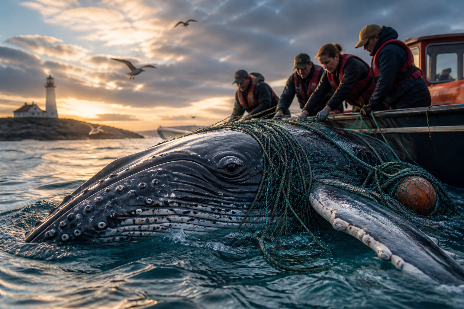Humpback whale rescued off Rockport after becoming trapped in fishing gear