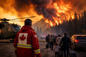 Canadian government steps in as ‘out of control’ wildfires force thousands to flee | Canada