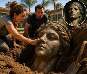 California couple unearths massive sculpture while digging in backyard –– and it could be worth a fortune