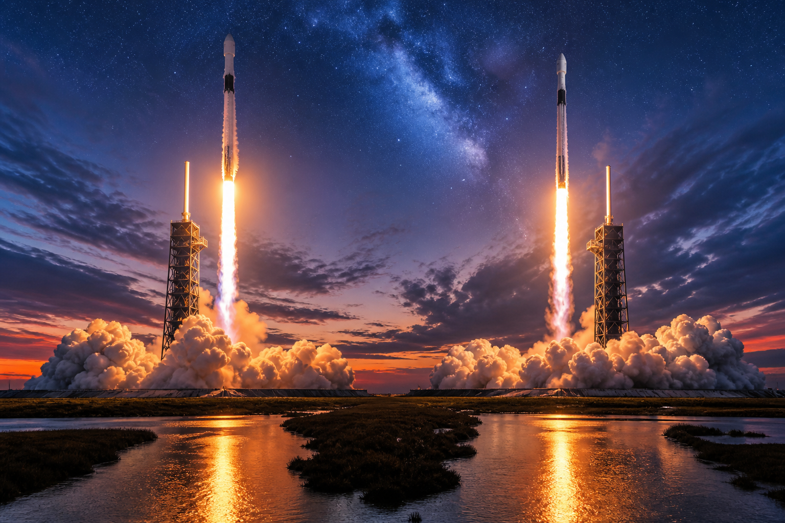 New record! SpaceX launches 2 Falcon 9 rockets just 38 minutes apart