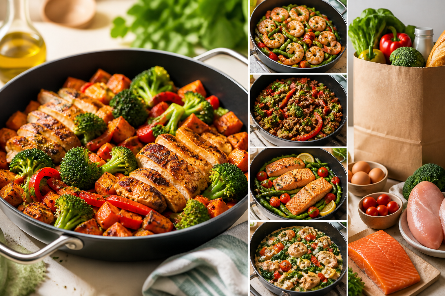 High-Protein, One-Pan Dinners Ready in 30 Minutes or Less (Weekly Plan & Shopping List) - EatingWell