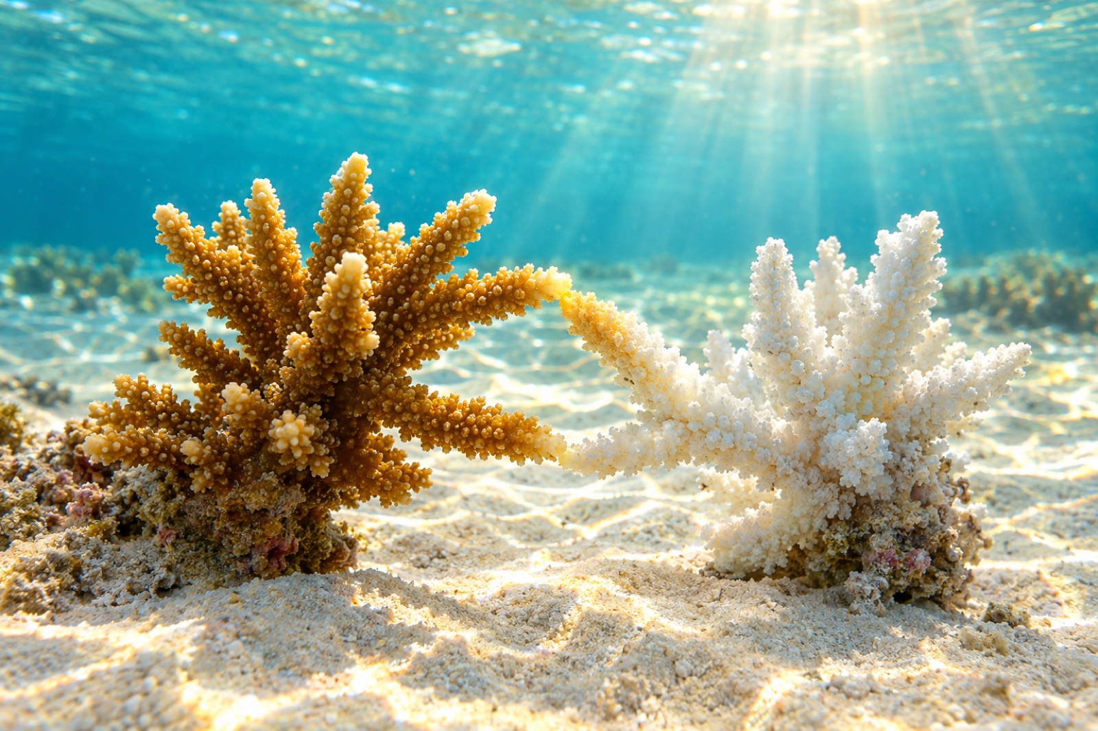 Bleached Coral Recovery Happens in 7 Weeks - If They Touch
