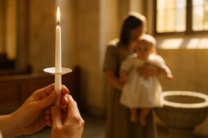 Catholic Prayer Candle: The One You Were Handed at Baptism