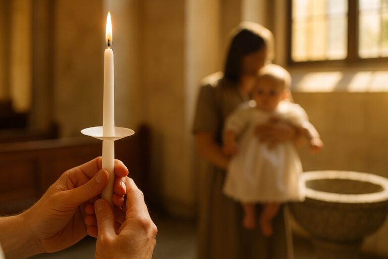 Catholic Prayer Candle: The One You Were Handed at Baptism